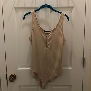 F21 Nude Bodysuit with Button Closures